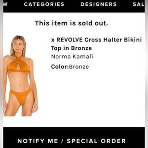 Norma Kamali Bronze Bikini Top